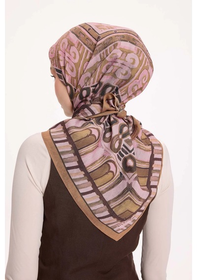Silk Home Dört Mevsim Antik Motif Viskon Velora Eşarp 6419 Toz Pembe