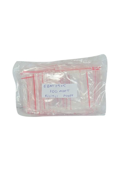 Kilitli Naylon Torba Poşet 5x5 Cm Şeffaf 100 Adet 1 Paket Renkli