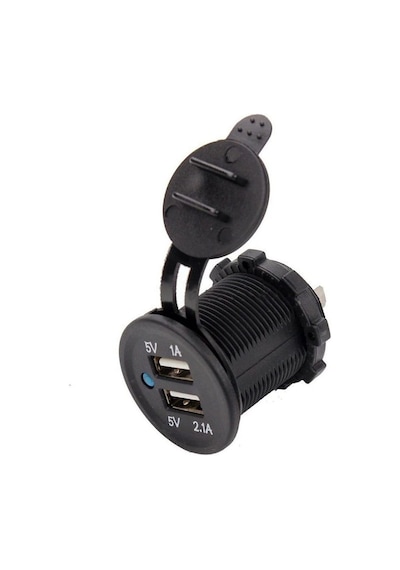 Motosiklet Araba Tekne Çift Usb Şarj Soketi 5V1A 5V2.1A 2 Usb Güç