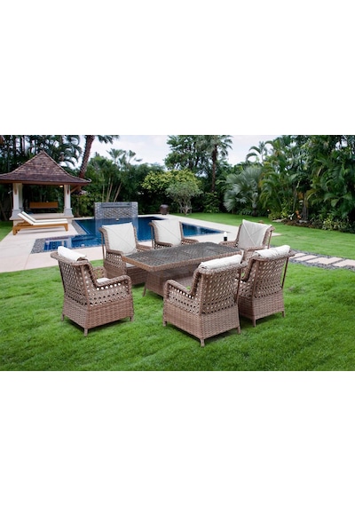 Omit Pazar Fırat 6kişilik Kahverengi Örgü Rattan Oturma Grubu Minderli & 90x160cm Masa Takımı Omit Pazar Fırat 6kişilik Kahverengi Örgü Rattan Oturma Grubu Minderli & 90x160cm Masa Takımı