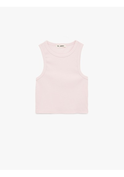 Koton Bisiklet Yaka Kolsuz Slim Fit Pamuklu Atlet Pembe 6sal30059ık Gül