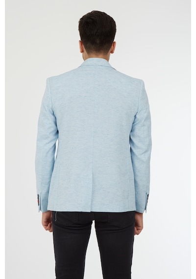 Sposo 5110 Dar Kalıp Yarım Astarlı Buz Mavi Erkek Blazer Ceket Mavi