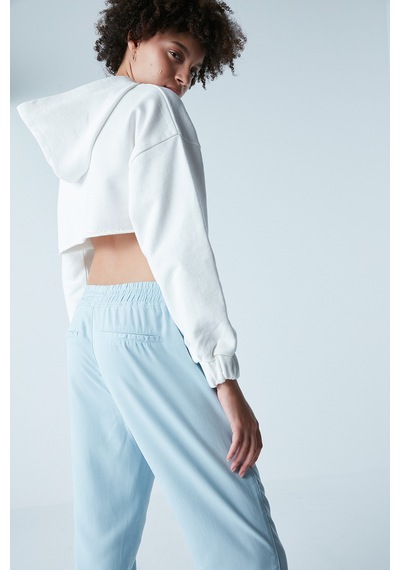 Penti Kırık Beyaz Crop Chain Detailed Sweatshirt Beyaz