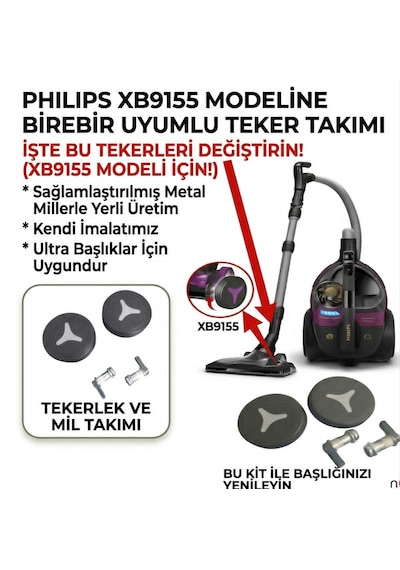 Philips Marathon Ultimate Xb9155/07 Emici Başlık Teker Takımı 1 Takım 2 Adet