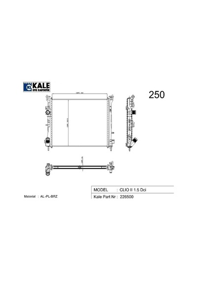 Kale 0528351ab Motor Radyatoru