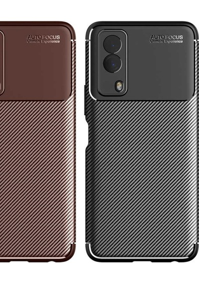 Vivo Y53S 4G Kılıf Karbon Silikon Case Kapak