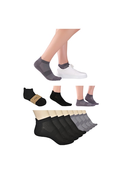 Elyfer 8 Çift Bambu Kadın-Erkek Unisex Yumuşak Terletmez Patik Çorap