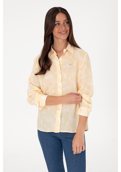 U.s. Polo Assn. Kadın Sarı Gömlek Desenli 50306414-vr044 Sarı