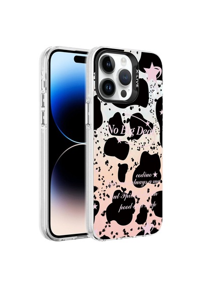 Apple Uyumlu iPhone 14 Pro Max Kılıf Mermer Desenli Zore Marbello Kapak Siyah-Beyaz
