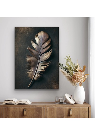 Bronz Tüy Kanvas Tablo 70x100cm Çok Renkli
