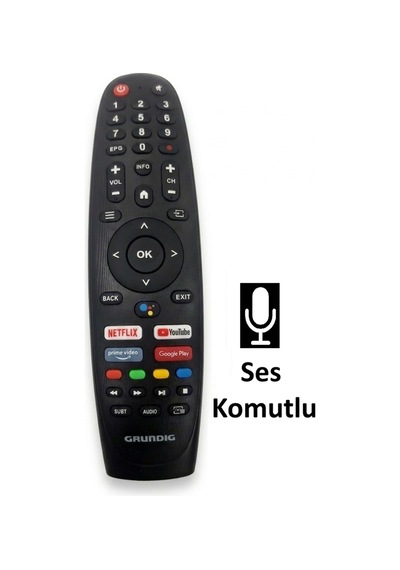 Grundig  Ses Komutlu Bluetooth Android Tv Kumandası - Netflix / Youtube Tuşlu