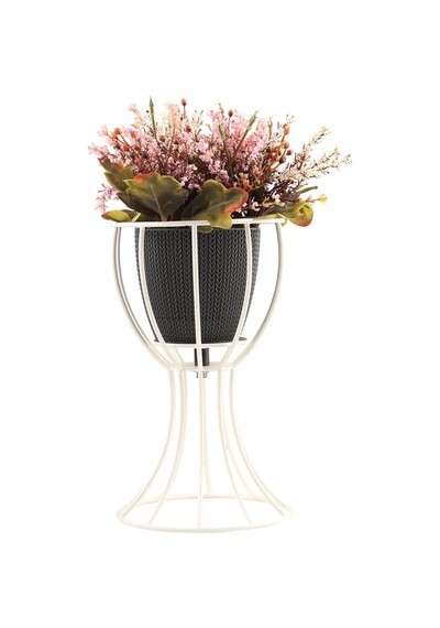 Anafor Saksılık Beyaz 25 Cm Siyah Saksı