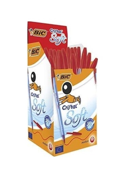 Bic Cristal Soft Tükenmez Kalem, Kırmızı, 50'li Kutu, 1.2 Mm Orta Kalınlıkta Uç, Şeffaf Gövde, Delikli Kapak Çok Renkli Bic Cristal Soft Tükenmez Kalem, Kırmızı, 50'li Kutu, 1.2 Mm Orta Kalınlıkta Uç, Şeffaf Gövde, Delikli Kapak Çok Renkli
