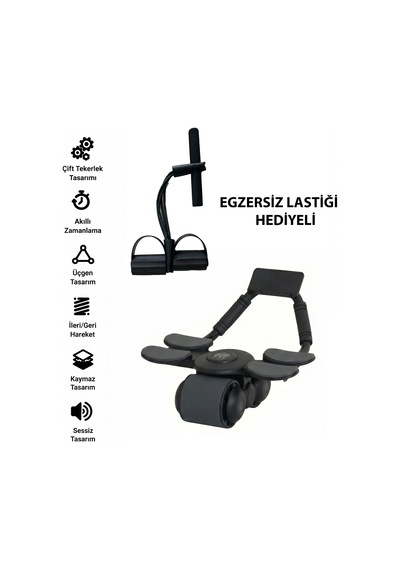 Çek Bırak Mekik Aleti Dijital Ekranlı Dirsek Destekli Karın Kası Egzersiz Spor Aleti