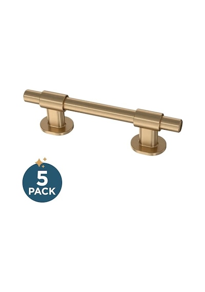 Bar Ayarlanabilir Dolap Çekeceği, 1-3/8 İla 4 35-102mm , 5'li Paket, Şampanya Bronz P44364-cz-b