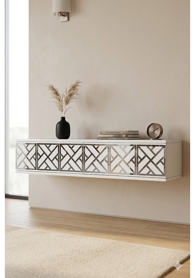 Tda1238bs Arex Duvara Montaj Tv Sehpası Beyaz-silver 120cm