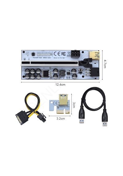 Oem Riser V012 Max 10 Kapasitör Ekran Kartı Yükseltici Pcı-E X16