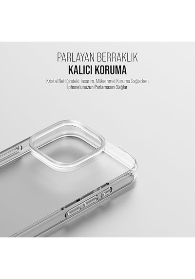 Tr İphone 16 Pro Max İle Uyumlu Şeffaf Sert Kristal Mika Sararmaz Kılıf Diğer