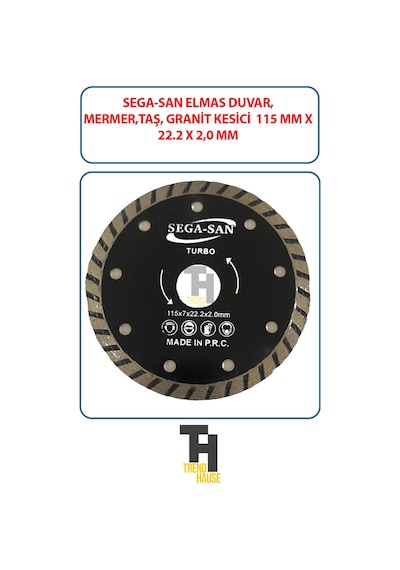 Sega-san Elmas Mermer, Duvar,taş, Granit Kesici, Ağız, 115 Mm X 22.2 X 2.0 Mm Spiral