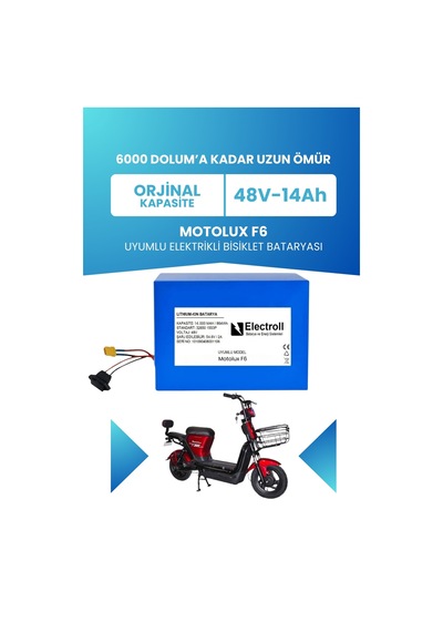 Motolux F6 Batarya Standart Kapasite 48v 14 Ah Lifepo4