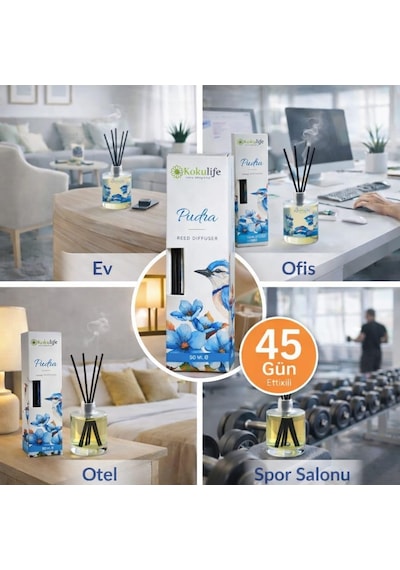 Pudra Koku Çubuklu Oda Kokusu Reed Diffuser 50 Ml Uzun Süre Kalıcı Ev Ofis Salon Yatak Odası Dekoratif Ortam Kokula Abundance Prosperity
