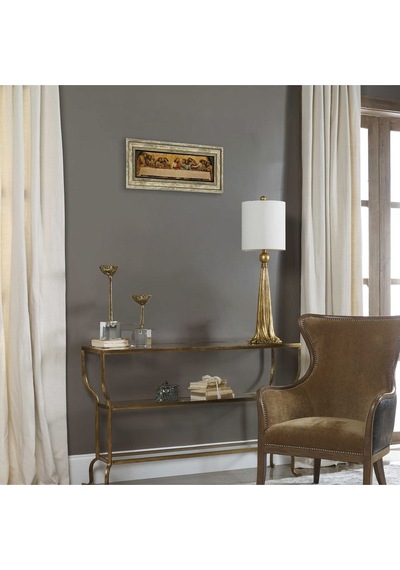 Son Akşam Yemeği Baskılı Taş Tablo 20x46