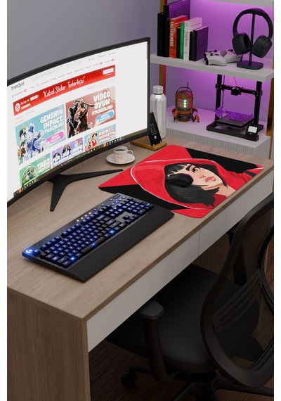 La Casa De Papel V5 48x40 Xl Gaming Kauçuk Kaymaz Taban Mouse Pad Fare Altlığı