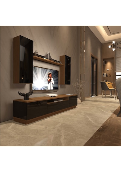 Decoraktiv Trendstyle 5ds Mdf Tv Ünitesi Tv Sehpası Ceviz - Siyah