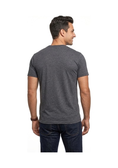 Uki Antrasit Bisiklet Yaka Basic T-shirt