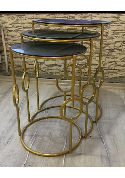 Zigon Zlf Halkalı Siyah Düz Temper Cam Tabla Metal Transmisyon G