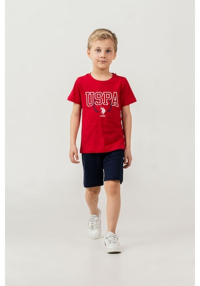 U.S. Polo Assn. Erkek Çocuk Kırmızı Bermuda Takım Us2471-c-v1