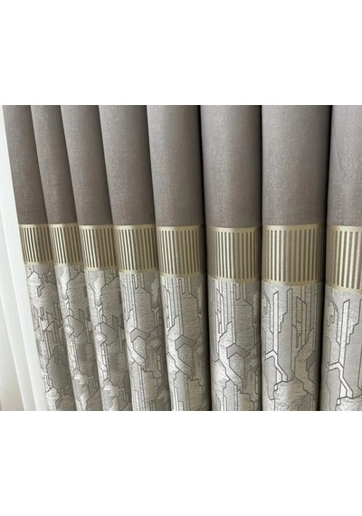 Nivemeshome İnci V-5431 1/3 Sık Pile Gri Fon Perde Apm