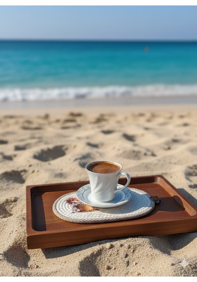Kahve Finsanı Sunum Altlığı Ekru