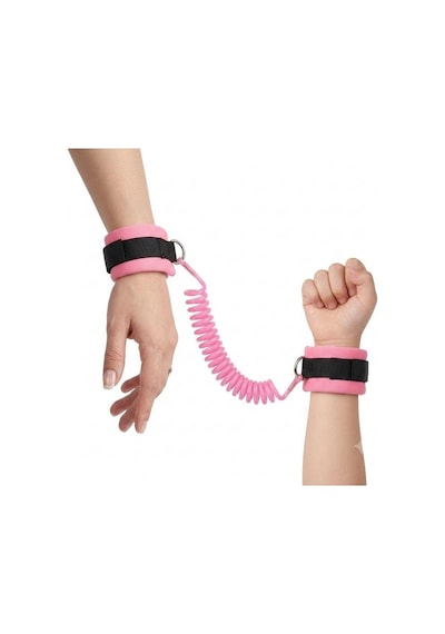 Hac Umre Çocuk Güvenlik Bilekliği Kayıp Önleyici Spiral 360 Dönebilen - Pembe