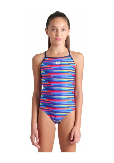 Arena Racing Stripe Swimsuit Lightdrop Back Çocuk Çok Renkli Yüzücü Mayosu Çok Renkli