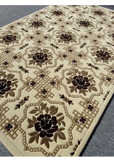 Saray Halı Vizyon 11171 R 150x230 Krem Kahve 4 M2 Halı