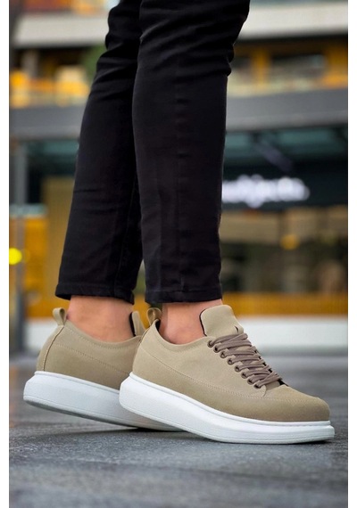 Mevese Lexa Süet Deri Erkek Günlük Sneaker Ayakkabı - Krem