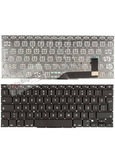Alfabilgisayar Apple Uyumlu MacBook Pro A1398 15.4" 2015 Ortası Büyük Enter Klavye Siya