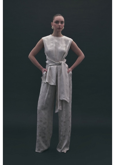 Sateen Camila Pantolon - Bej-137186 Bej