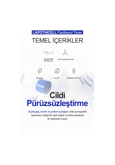 Hassas Ciltlere Özel Pantenol İçerikli, Nemlendirici Tonik Lapothıcell Panthenol Toner