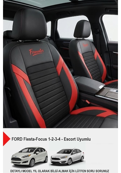 Formentor Tay Tüyü Oto Koltuk Kılıfı Ford Focus-fiesta-escort Uyumlu Kırmızı