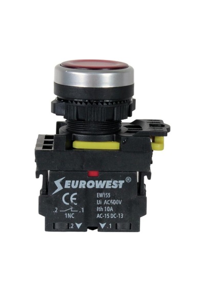 Yaylı Ledli Stop Buton 220 V Kırmızı