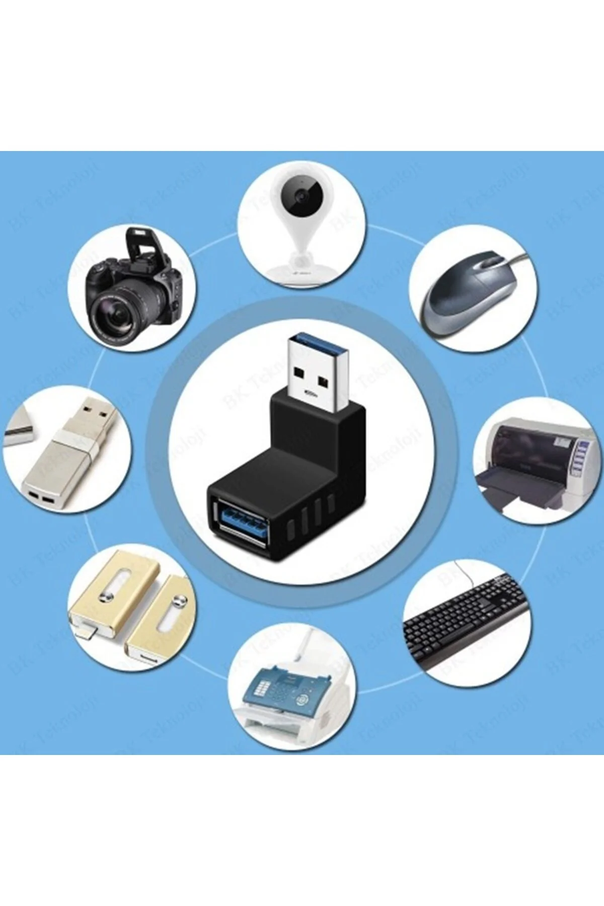 Usb 3.0 Yukarı Açılı Konnektör Erkek Dişi 90 Derece Uzatma Adaptörü Yüksek Hızlı Usb Yeni 3.0 Sürümü 1