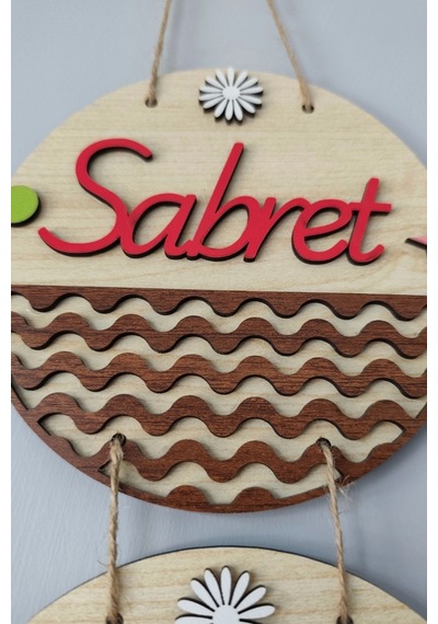 Sabret Şükret Dua Et 2d Mdf Lazer Kesim Akçaağaç Ceviz Kapı Ve Duvar Süsü