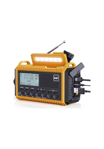 Rocam Dab/dab+/fm 5000 Mah Güneş Enerjili Dijital Acil Durum Radyosu Alarm Saatli Radyolar Turuncu