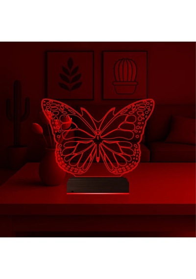 Luvivia Kelebek 3d Lamba - Masa Gece Lambası Şeffaf