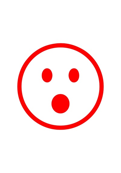 Şaşıran Emoji Araba Sticker 17x17 Cm Kırmızı