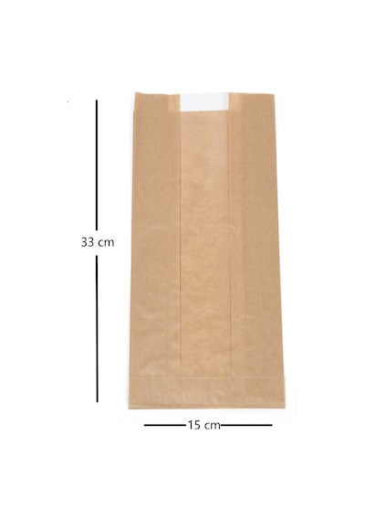 Anadolu Kağıtçılık Pencereli Şamua Kraft Kese Kağıdı 10 Kg 15 Cm X 33 Cm - 500 Gr Lık