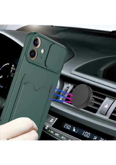 Apple Uyumlu iPhone 12 Kılıf Zore Kartix Kartlık Bölmeli Kılıf