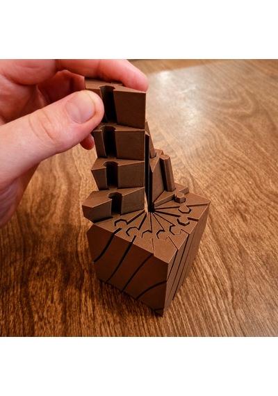 3d Baskı Twisting Küp - Mekanik Dönen Bulmaca Küpü-kahverengi